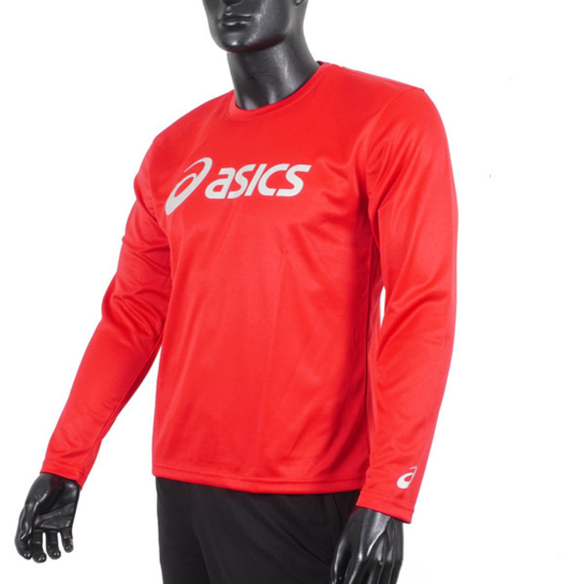 Asics T-Shirts [2033B129-601 男 長袖 T恤 運動 透氣 排汗 吸濕 快乾 抗UV 紅