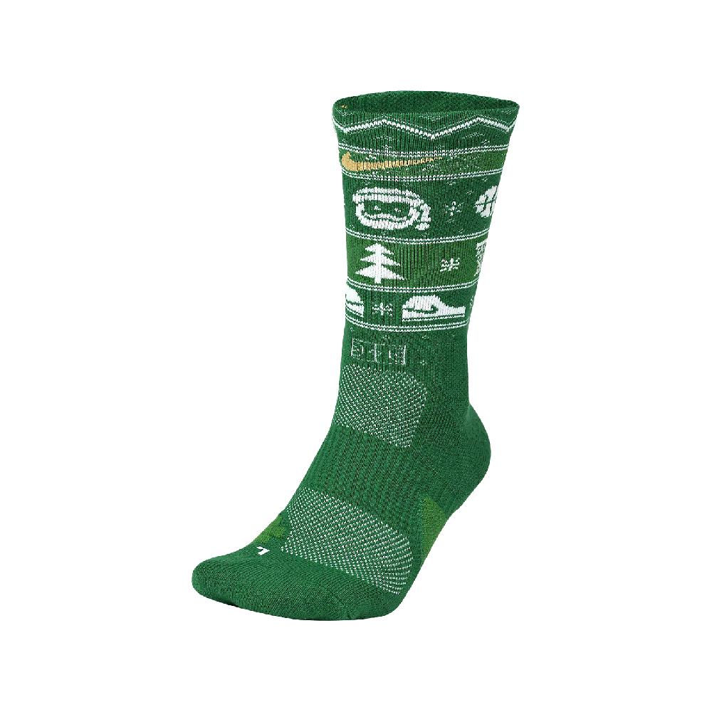 Nike 耐吉 長襪 Elite Christmas 綠 白 速乾 聖誕節 聖誕樹 中筒襪 休閒襪 襪子 SX7866-312