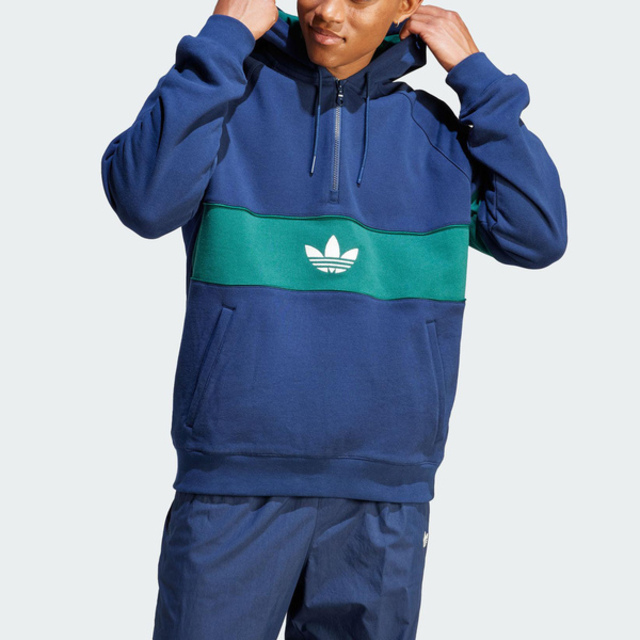 Adidas Hack NY Hoodie [IP9486 男 連帽 上衣 帽T 亞洲版 經典 休閒 寬鬆 撞色 藍綠