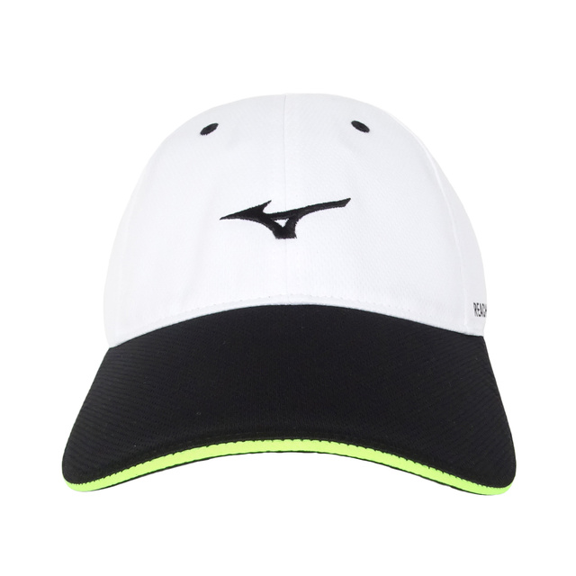 Mizuno Cap [J2TW100119P] 棒球帽 運動 路跑 遮陽 輕量 透氣 舒適 服貼 可調整 白黑