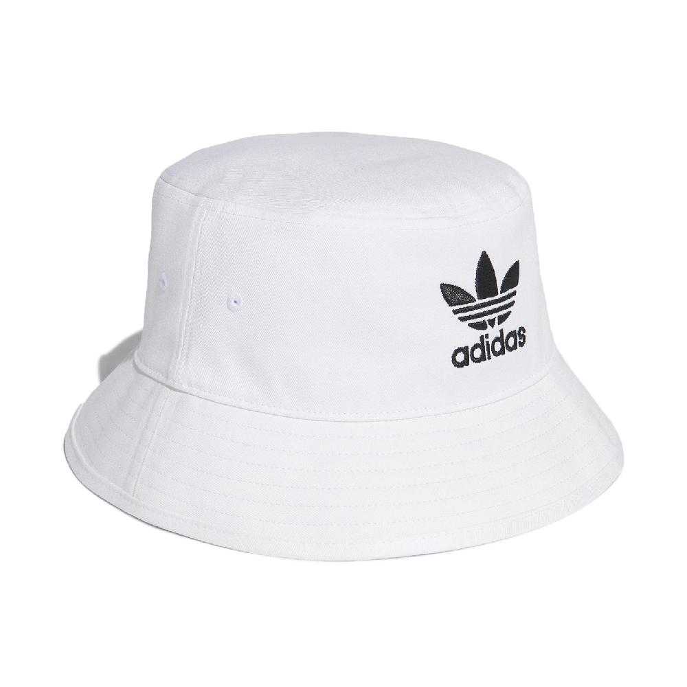Adidas 漁夫帽 Adicolor Bucket Hat 男女款 白 帽子 刺繡 三葉草 愛迪達 FQ4641