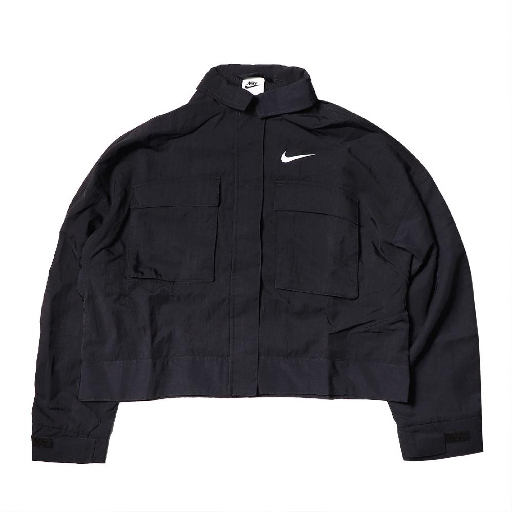 Nike 外套 NSW Essential Jacket 女款 短版 寬鬆 輕盈 黑 DM6244-010