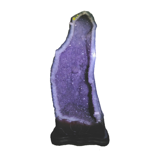 古緣居 紫氣東來 巴西天然紫水晶洞 +木製底座(53.3公斤)