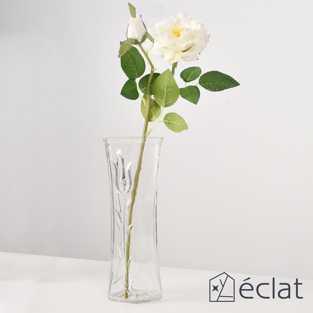 Eclat 匠心花藝高雅花紋六角時尚晶透花瓶鬱金香 Pchome 24h購物