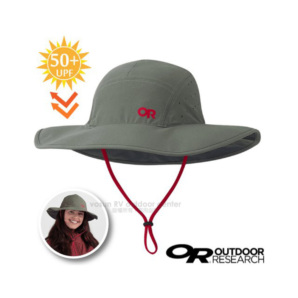 【Outdoor Research】Equinox Sun Hat 超輕防曬抗UV透氣可調大盤帽/279909 卡其