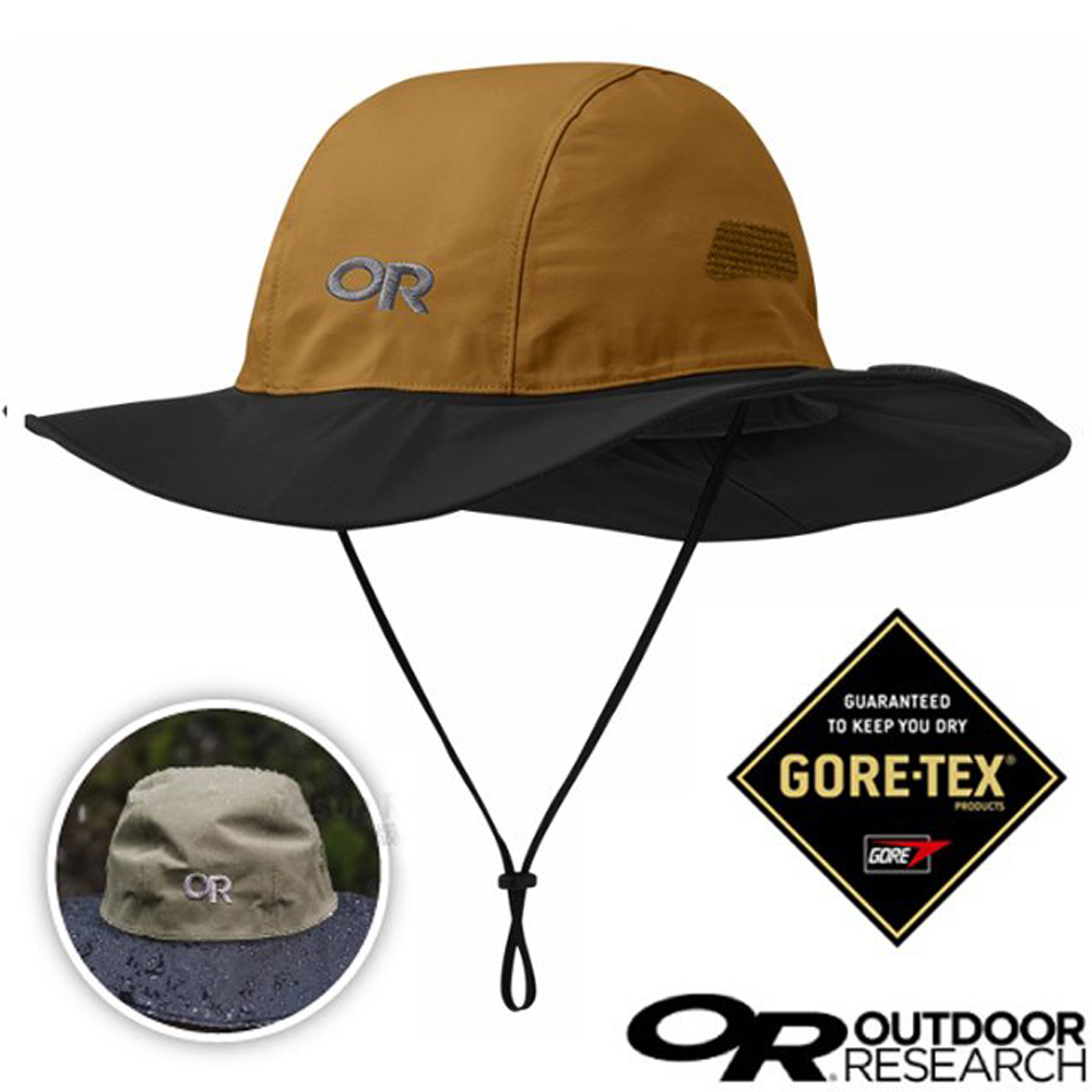 【Outdoor Research】Seattle Sombrero 熱賣款 GORE-TEX防風防水遮陽圓盤帽/ 280135-2123 褐/黑