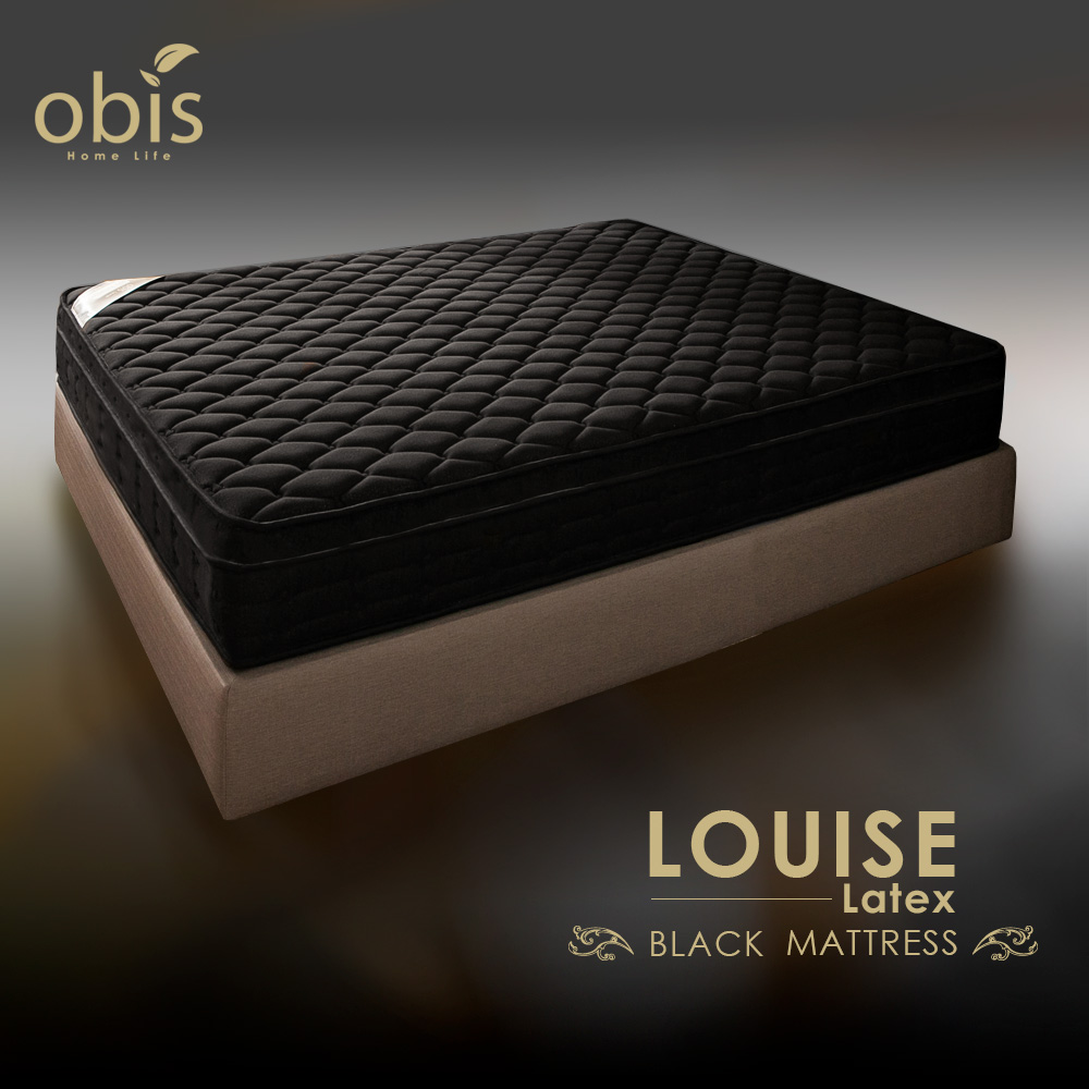 Louise鑽黑三線乳膠硬式獨立筒無毒床墊(25cm)[單人3.5×6.2尺