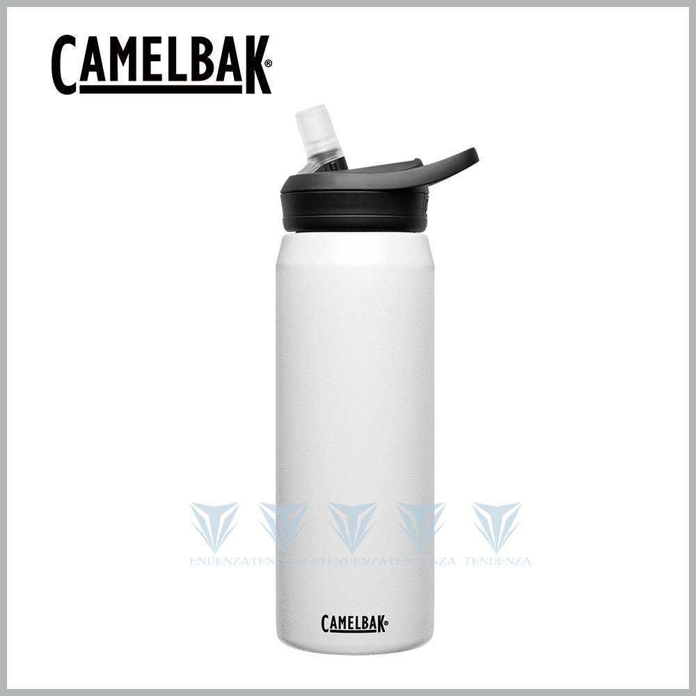 【美國CamelBak】750ml eddy+多水吸管保冰/溫水瓶 經典白