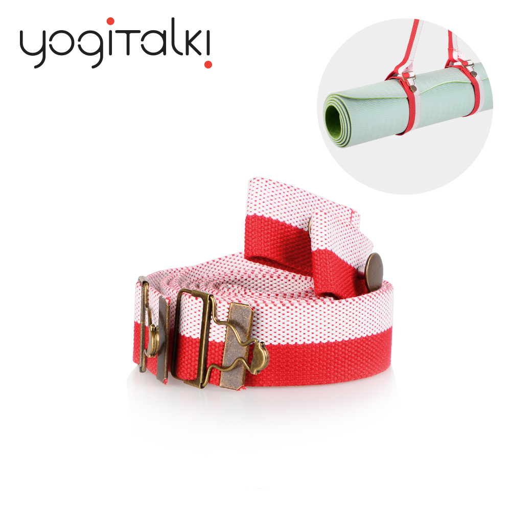 【yogiTalki】Hug系列 瑜珈墊專用葫蘆扣收納織帶-紅白色