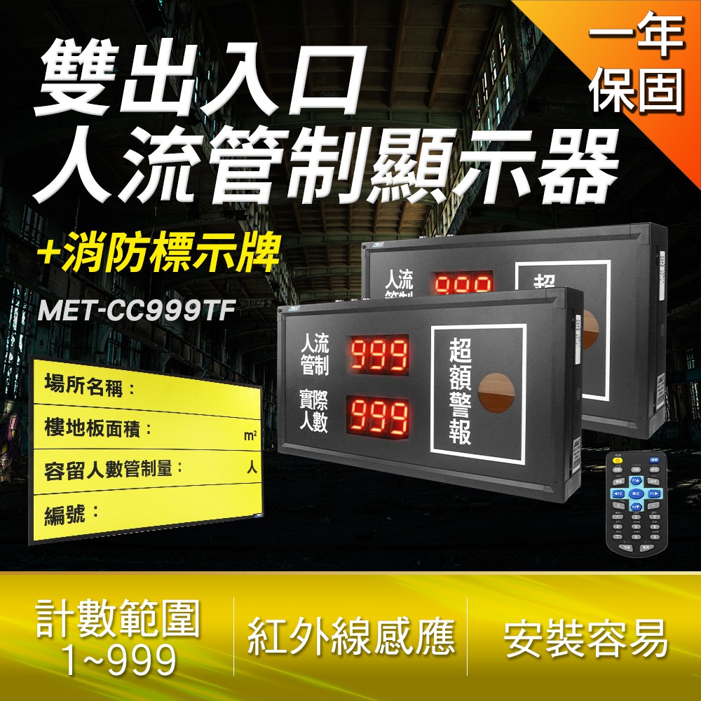 190-CC999TF_雙出入口人流管制顯示器+消防標示牌
