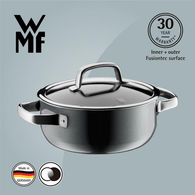德國WMF Fusiontec 低身湯鍋 20cm 2.4L(鉑灰色)