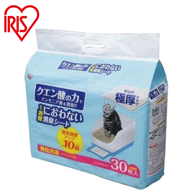 日本IRIS 貓廁專用檸檬酸除臭尿布(30入