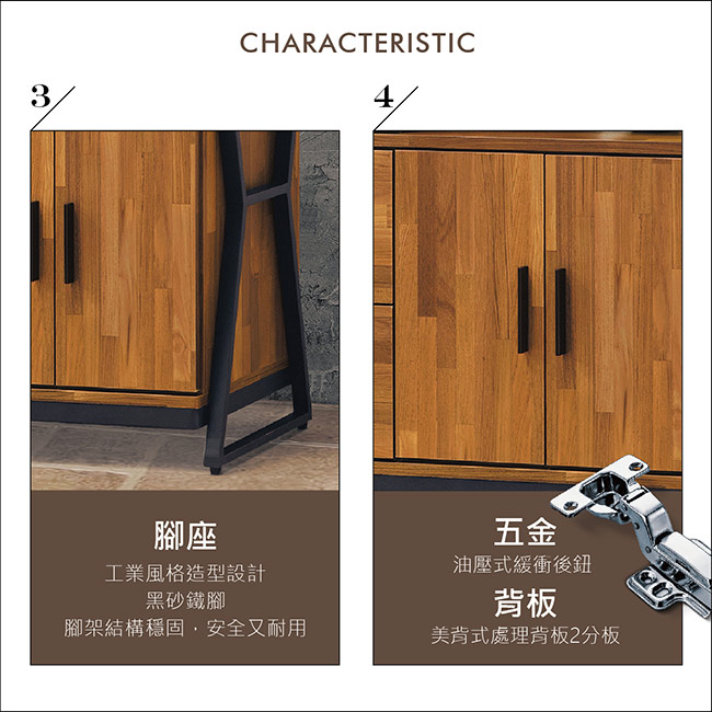 布萊茲木心板4尺餐櫃- PChome 24h購物