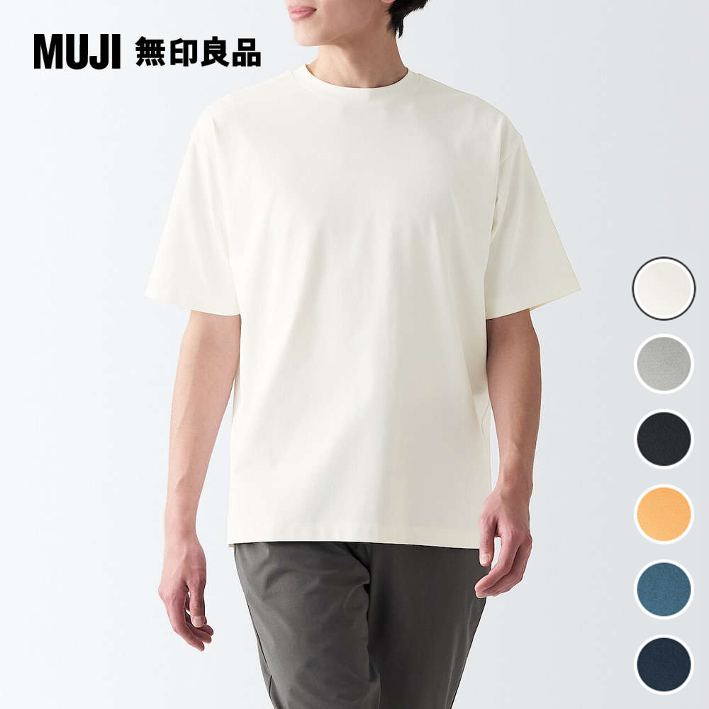 男抗UV吸汗速乾聚酯纖維短袖T恤【MUJI 無印良品】