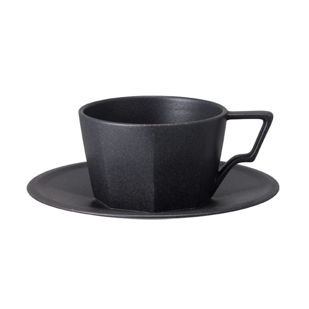 【WUZ屋子】日本KINTO OCT八角咖啡杯盤組300ml-黑
