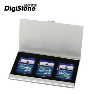 DigiStone 超薄型Slim鋁合金 多功能記憶卡收納盒(3SD)X1P【鋁合金外殼】【防靜電EVA材質】