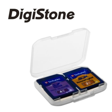 DigiStone SD/SDHC 2片裝記憶卡收納盒/白透明色 (3個)