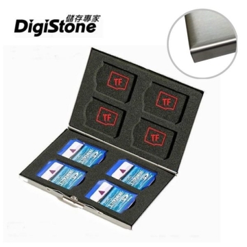 DigiStone 16片裝多功能雙層記憶卡收納盒(8SD+8TF)-銀X1P