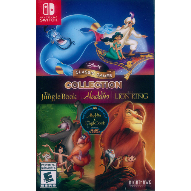 NS Switch《迪士尼經典遊戲三合一合輯：阿拉丁 獅子王 森林王子 Disney Classic》英文美版
