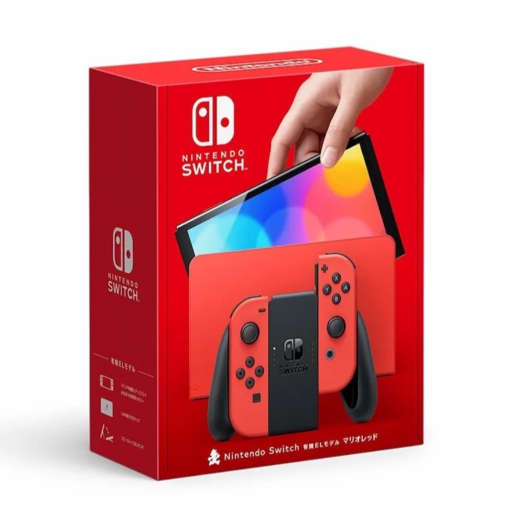 暑假限定買就送豪華配件包Switch OLED 瑪利歐亮麗紅主機+18合一周邊