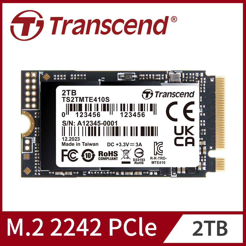 Transcend 創見 MTE410S 2TB M.2 2242 PCIe Gen4x4 SSD固態硬碟(TS2TMTE410S)