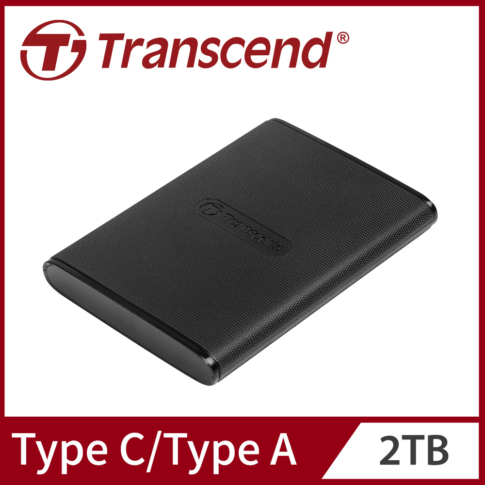 Transcend 創見 ESD270C 2TB USB3.1/Type C 雙介面行動固態硬碟 - 經典黑