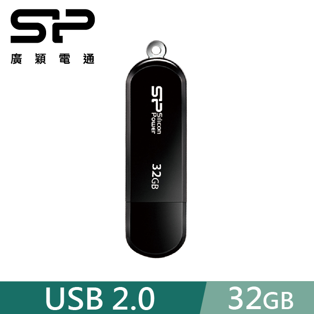 SP 廣穎 32GB LuxMini 322 USB 2.0 隨身碟 黑色
