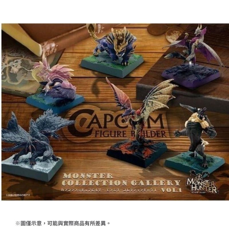 【全套6入組】CAPCOM 盒玩 魔物獵人 魔物畫廊 Collection Gallery Vol.1 盒玩 扭蛋 公仔
