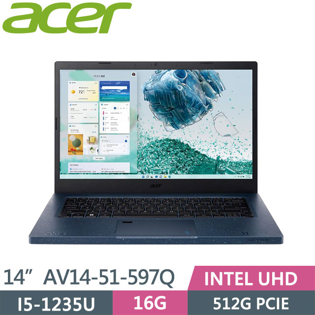 ACER Aspire Vero AV14-51-597Q藍(Ci5-1235U/16G/512G PCIe/W11/EVO/FHD/14)