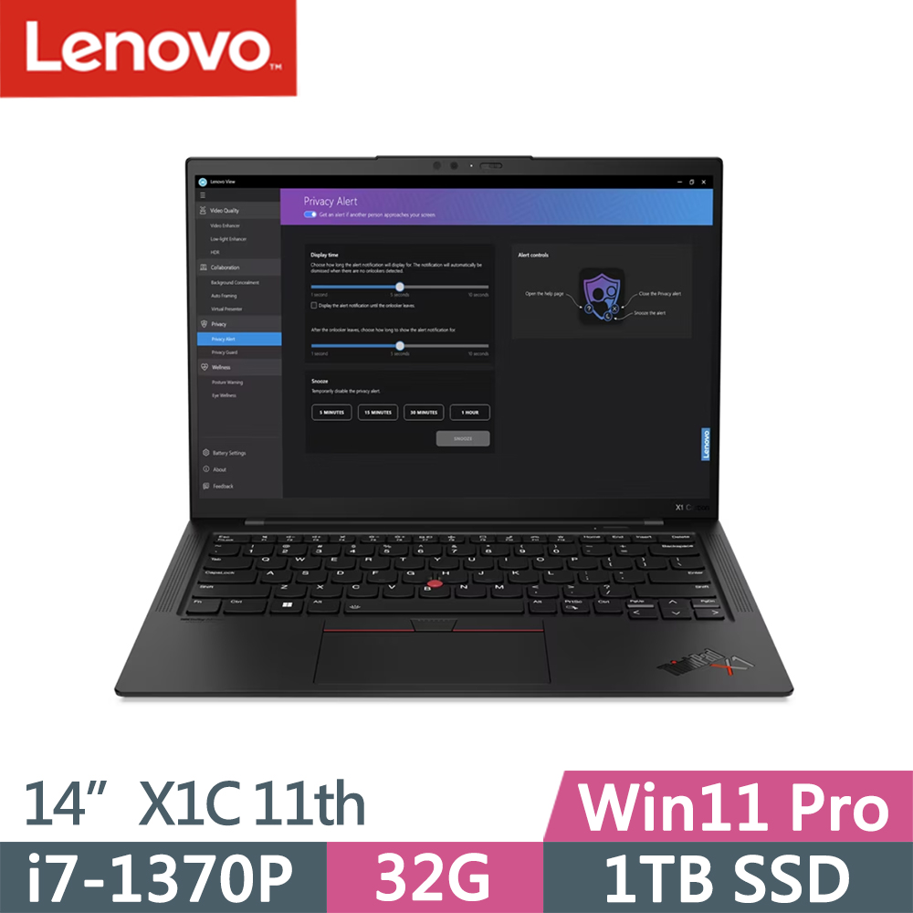 Lenovo ThinkPad X1C 11th(i7-1370P/32G/1TB/WUXGA/IPS/400nits/W11P/14吋/三年保)