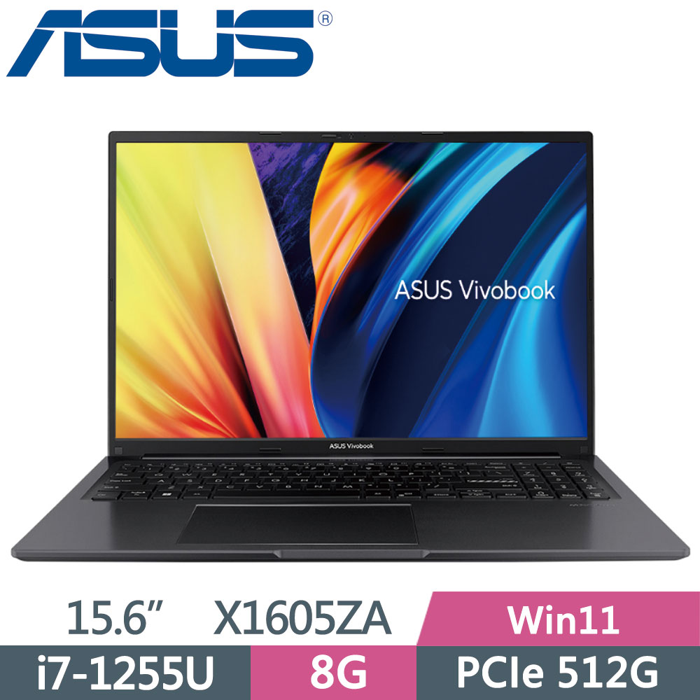 ASUS VivoBook 16 X1605ZA-0161K1255U 搖滾黑(i7-1255U/8G/512G SSD/W11/FHD/16 ...