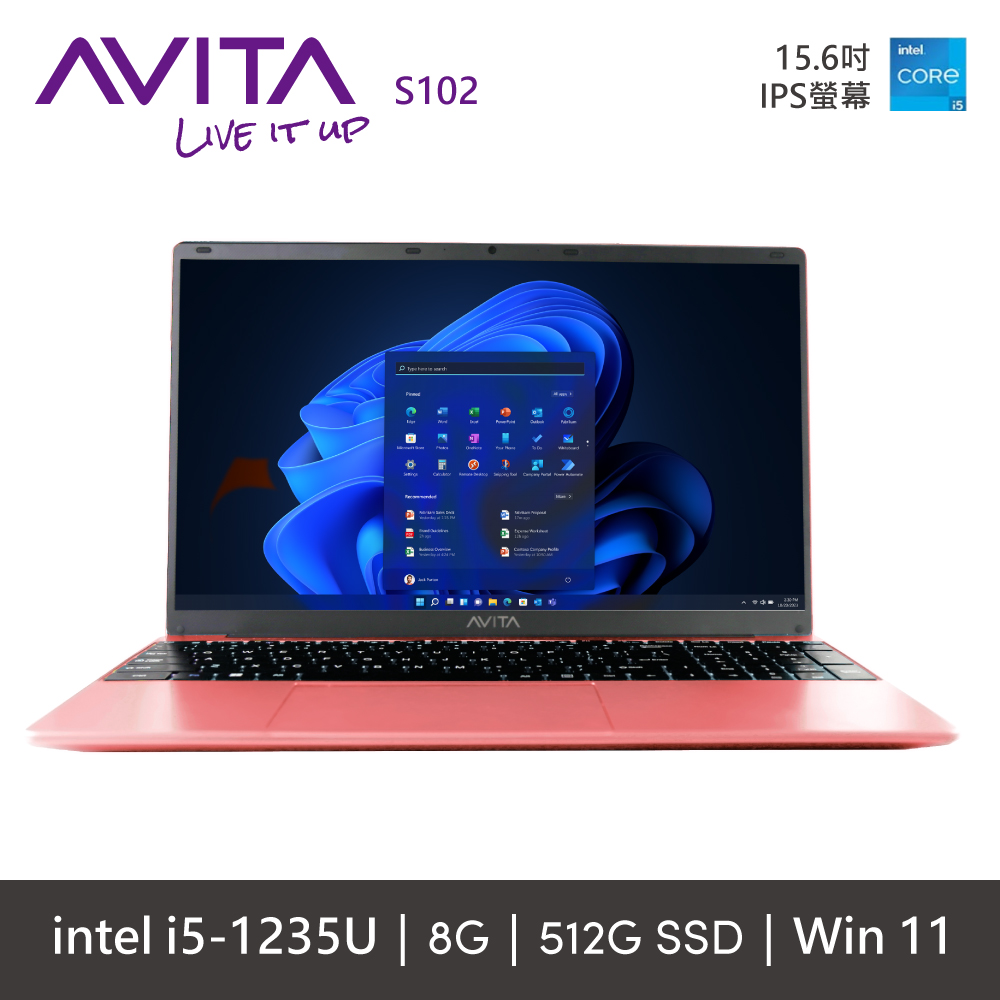 AVITA SATUS S102 NE15A1 粉(i5-1235U/8GB/512GB SSD/FHD/W11/15.6)