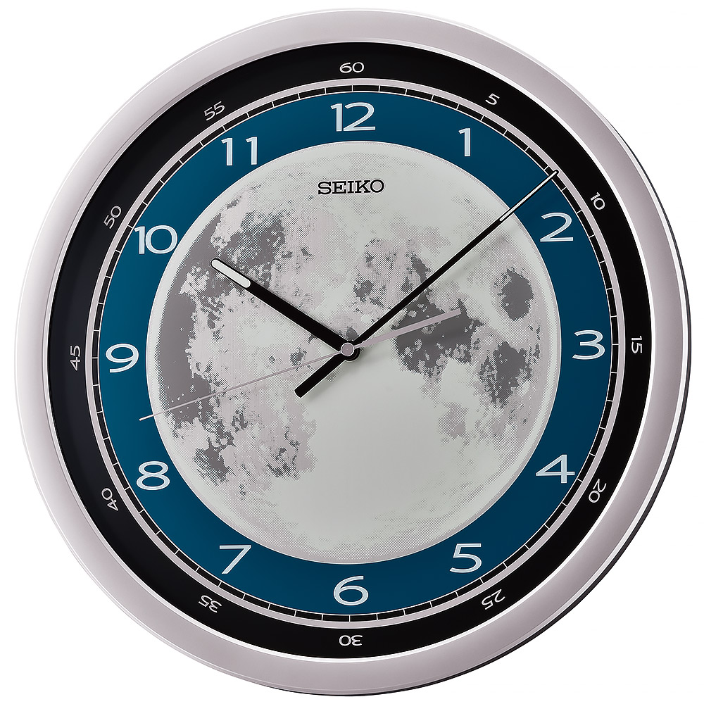 SEIKO 精工全夜光面盤靜音滑動秒針星球風格時鐘掛鐘QXA831S(塑膠外殼