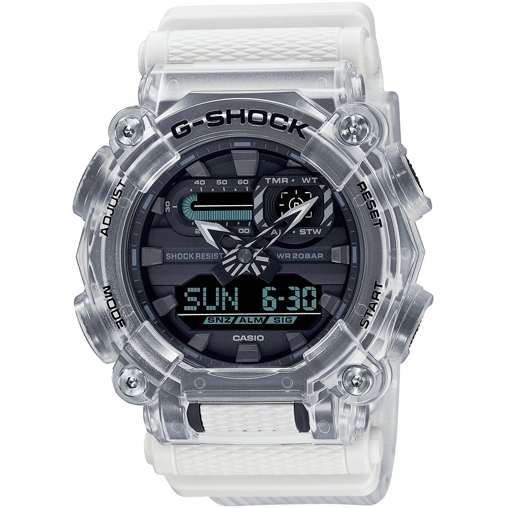 CASIO G-SHOCK 半透明系列雙顯手錶GA-900SKL-7A