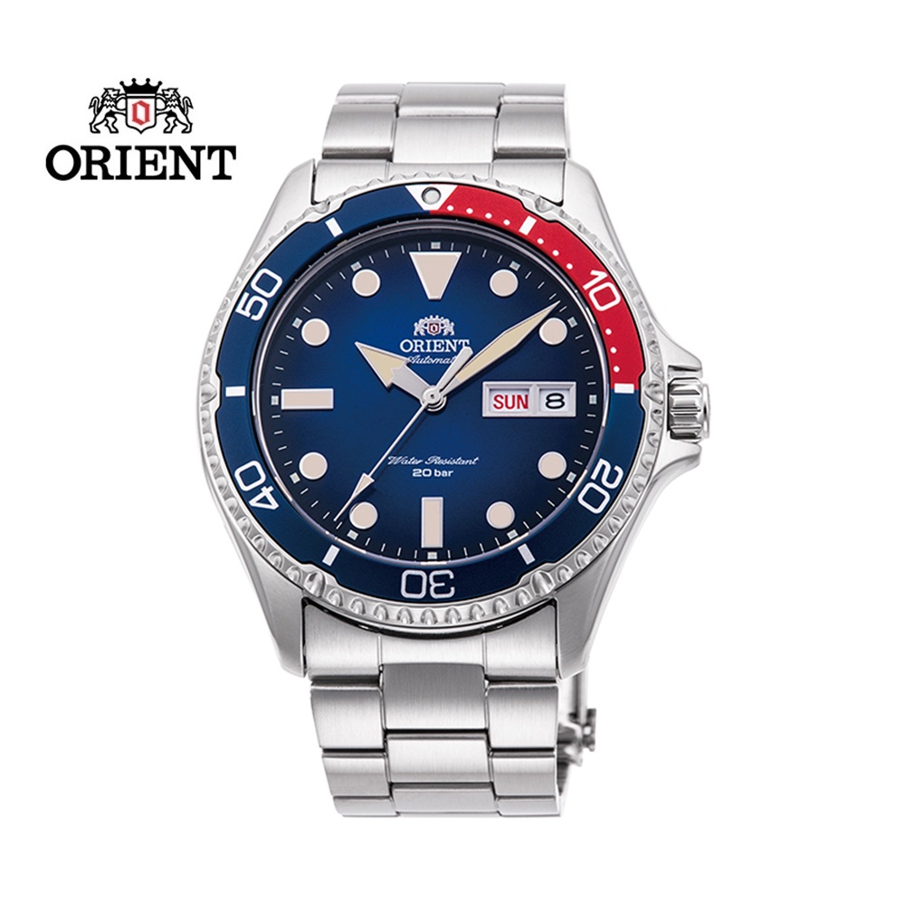 ORIENT 東方錶 WATER RESISTANT系列 200m潛水錶 鋼帶款 漸層藍色 RA-AA0812L - 41.8 mm