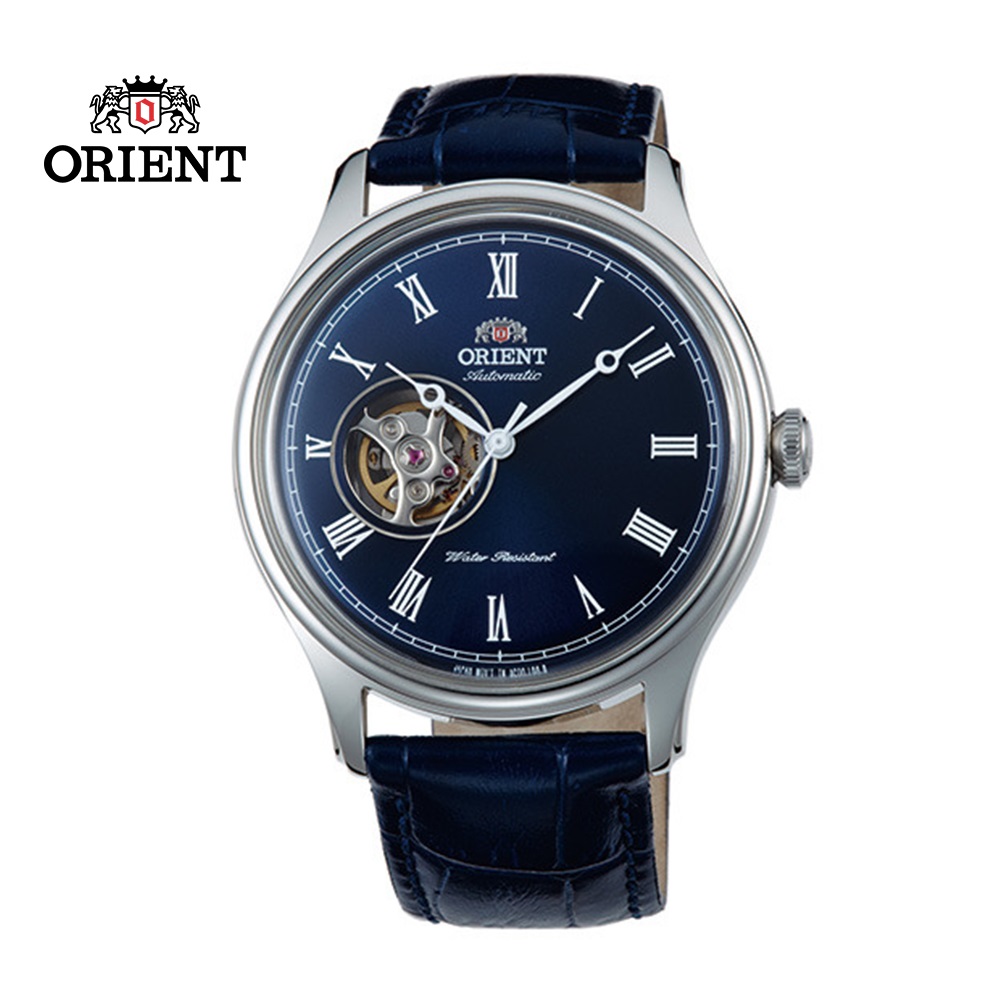 ORIENT 東方錶 SEMI-SKELETON 系列 半鏤空機械錶 皮帶款 FAG00004D 藍色- 43mm