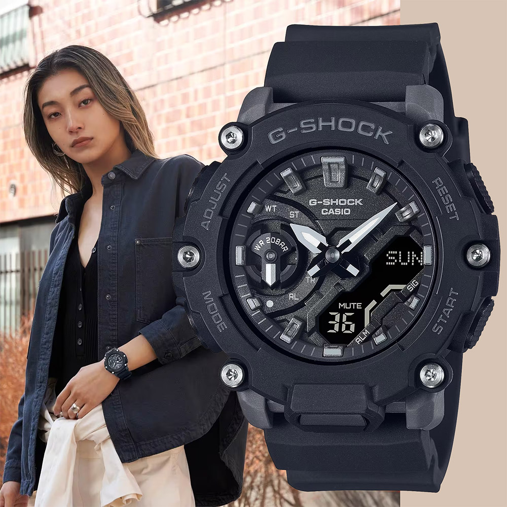 CASIO 卡西歐 G-SHOCK 中性色戶外時尚手錶-經典黑 GMA-S2200-1A