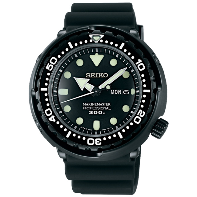 SEIKO 精工 Prospex 50週年紀念款鮪魚罐頭潛水錶-黑/47.7mm 7C46-0AG0D(SBBN035J)