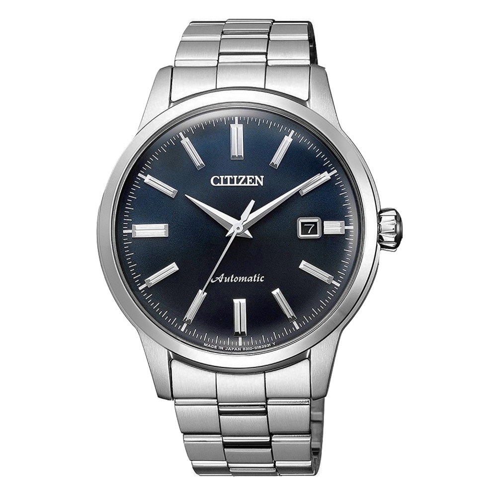 CITIZEN Mechanical摩登復古魅力機械腕錶-銀X藍