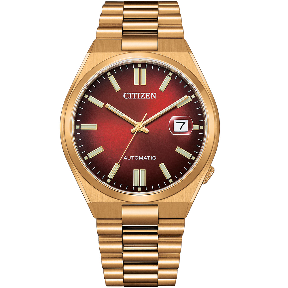 CITIZEN 星辰 Mechanical系列 經典簡約 漸層紅機械錶/NJ0153-82X/40mm