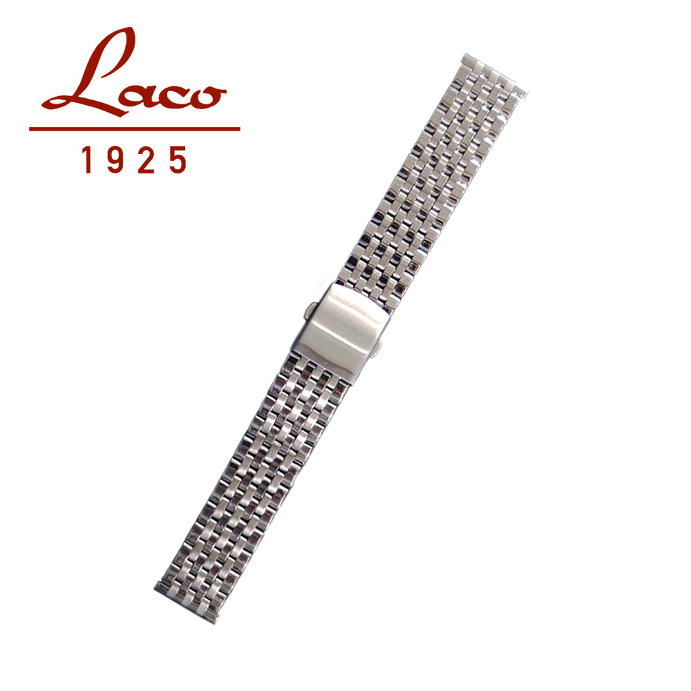 Laco 402022 七節不銹鋼錶帶附拉絲摺疊釦 20mm