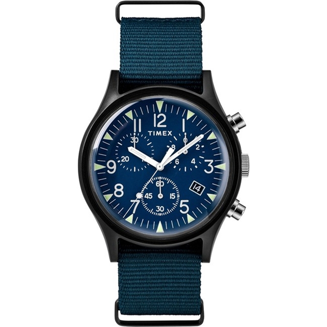 【TIMEX 】天美時 MK1 潮流軍錶 三眼計時手錶(藍 TXTW2R67600)