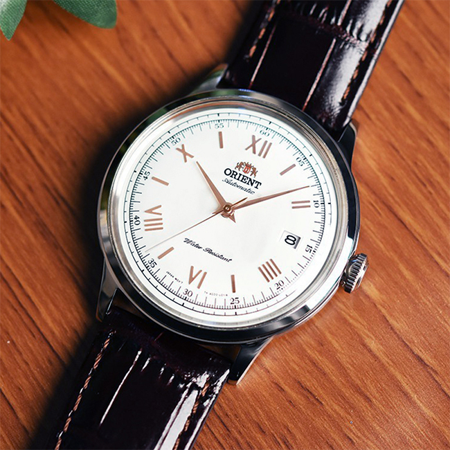 【ORIENT】 東方錶 DATEⅡ 經典羅馬字 皮錶帶 機械男錶 FAC00008W 白 40.5mm