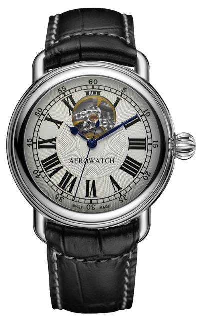 AEROWATCH 瑞士愛羅錶 鏤空開窗機械錶款 - A68900 AA02