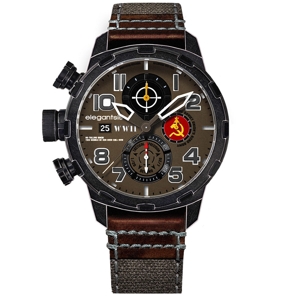 elegantsis 愛樂時 二戰蘇聯 JF48WWII 收藏家腕錶 ELJF48QS-6B01LC