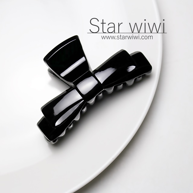 【Star wiwi】優雅蝴蝶結造型抓夾《2入組》《黑色》 ( 髮飾 髮夾 鯊魚夾 )