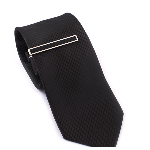 拉福，黑銀造型6CM高檔領帶夾領夾(附盒)