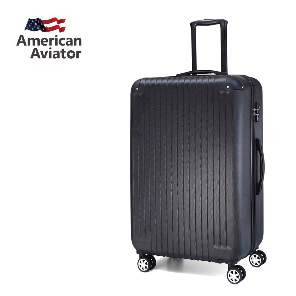 [AA美國飛行家 LA洛杉磯系列 25吋- 菱紋抗刮超輕量行李箱 (尊爵黑)