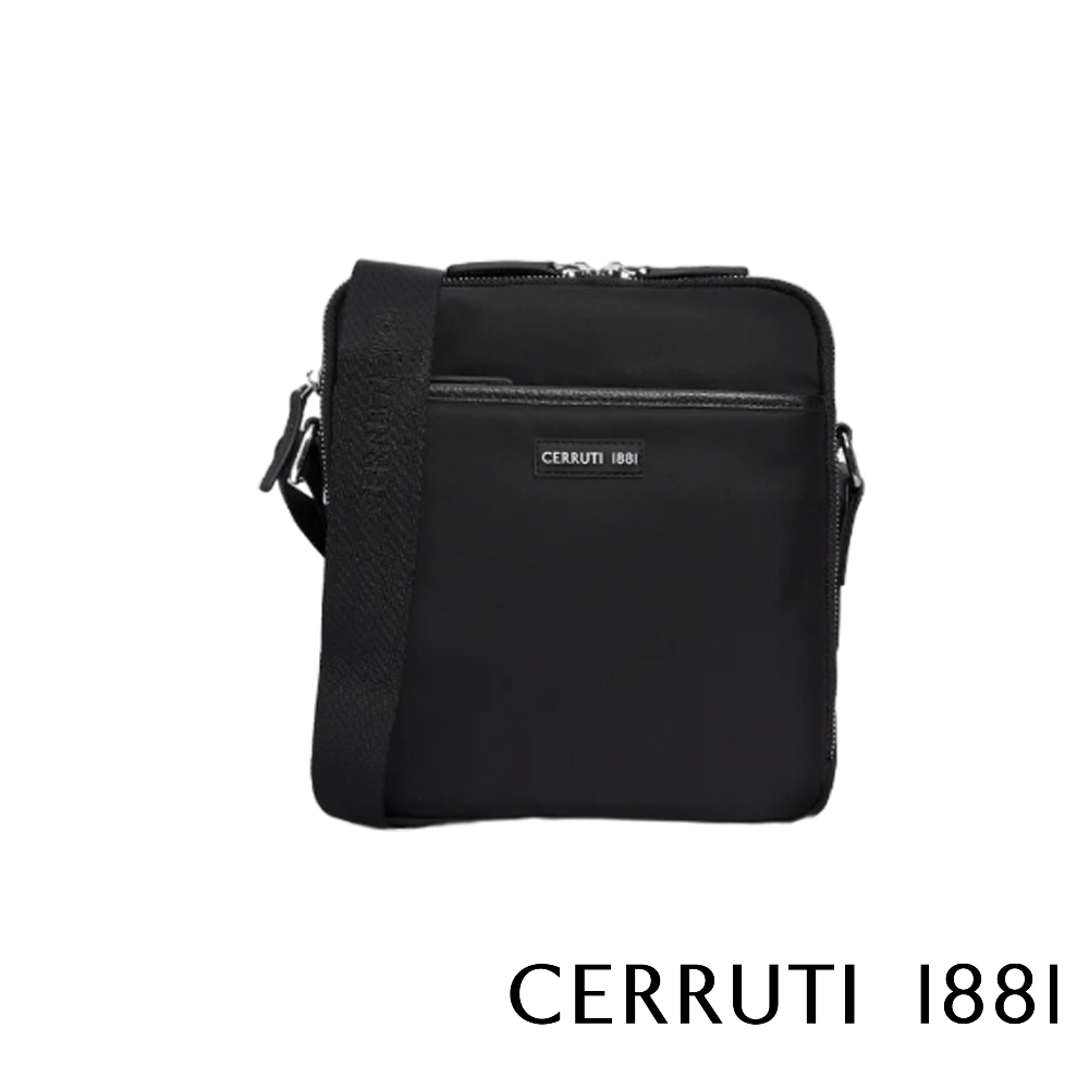 【CERRUTI 1881】頂級義大利斜背包 CEBO06669N 全新專櫃展示品(黑色)