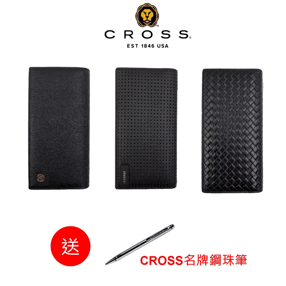 CROSS限量2折 頂級小牛皮男用長夾 全新專櫃展示品(贈送CROSS鋼珠筆)